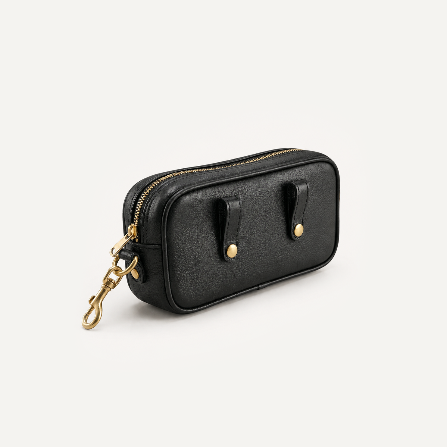 The Companion Leather Dog Walking Pouch in Black