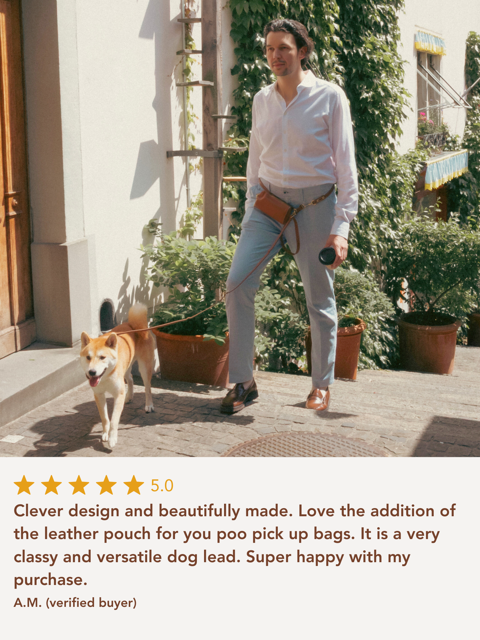 Effortless 3-in-1 Handsfree Leather Dog Leash