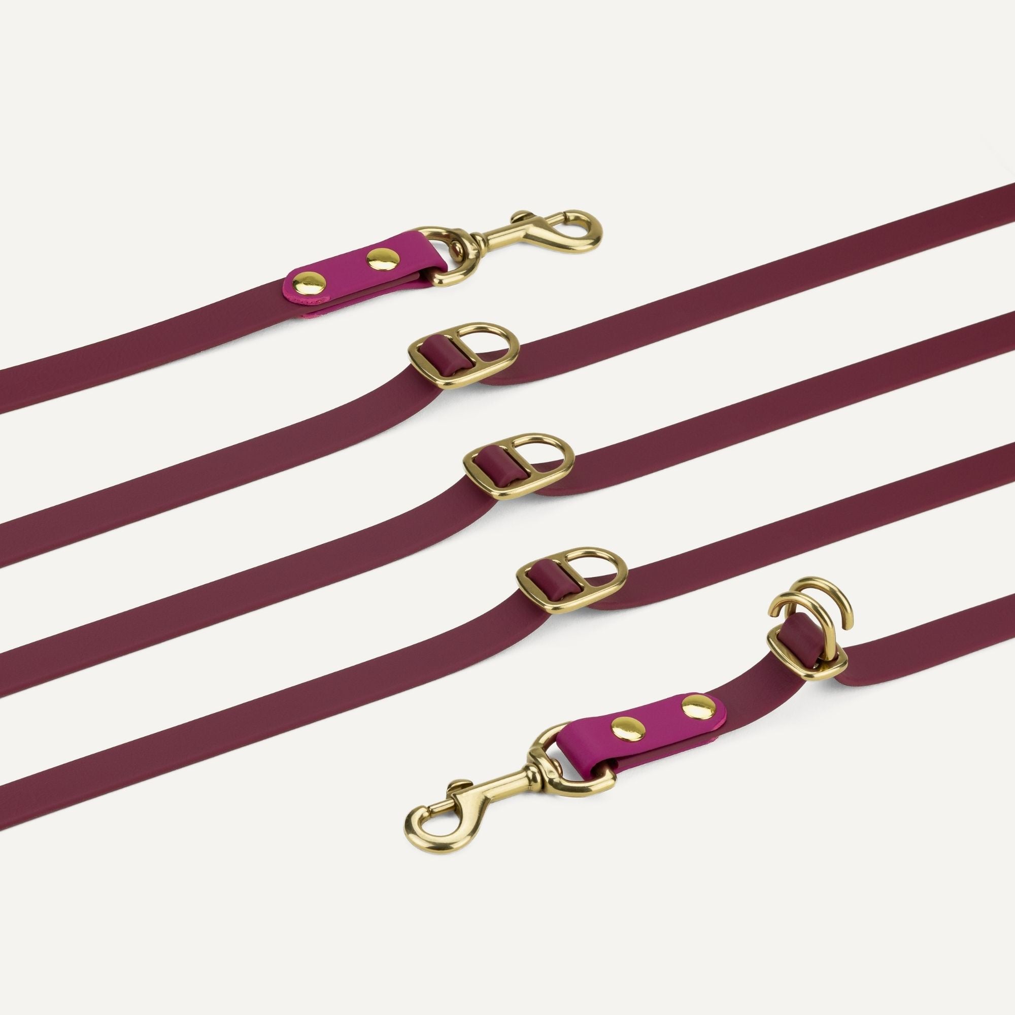 Effortless 3-in-1 BioThane® Dog Leash in Wild Berry